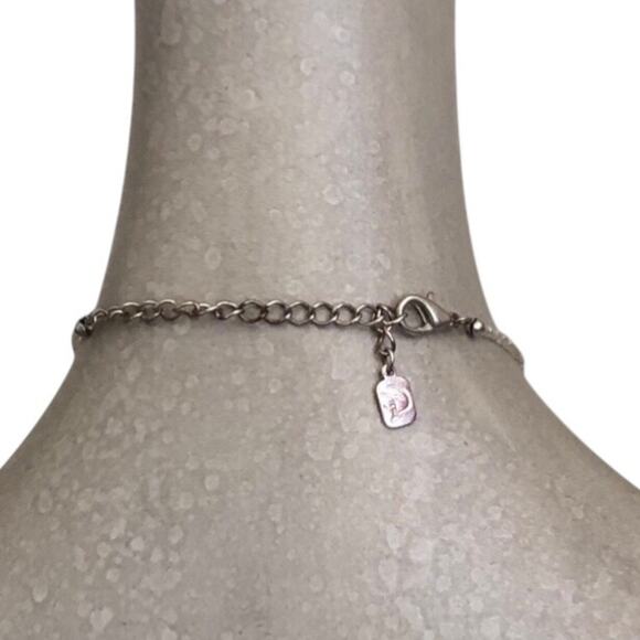 Vintage Black Flat Cutout Circle Black Clear Gray Silver Bead Statement Necklace - Picture 8 of 12